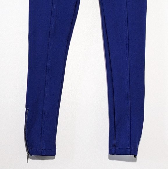Anthropologie Essential Slim Blue Mid High Rise Jersey Trousers Comfy Size 00P - Picture 4 of 13